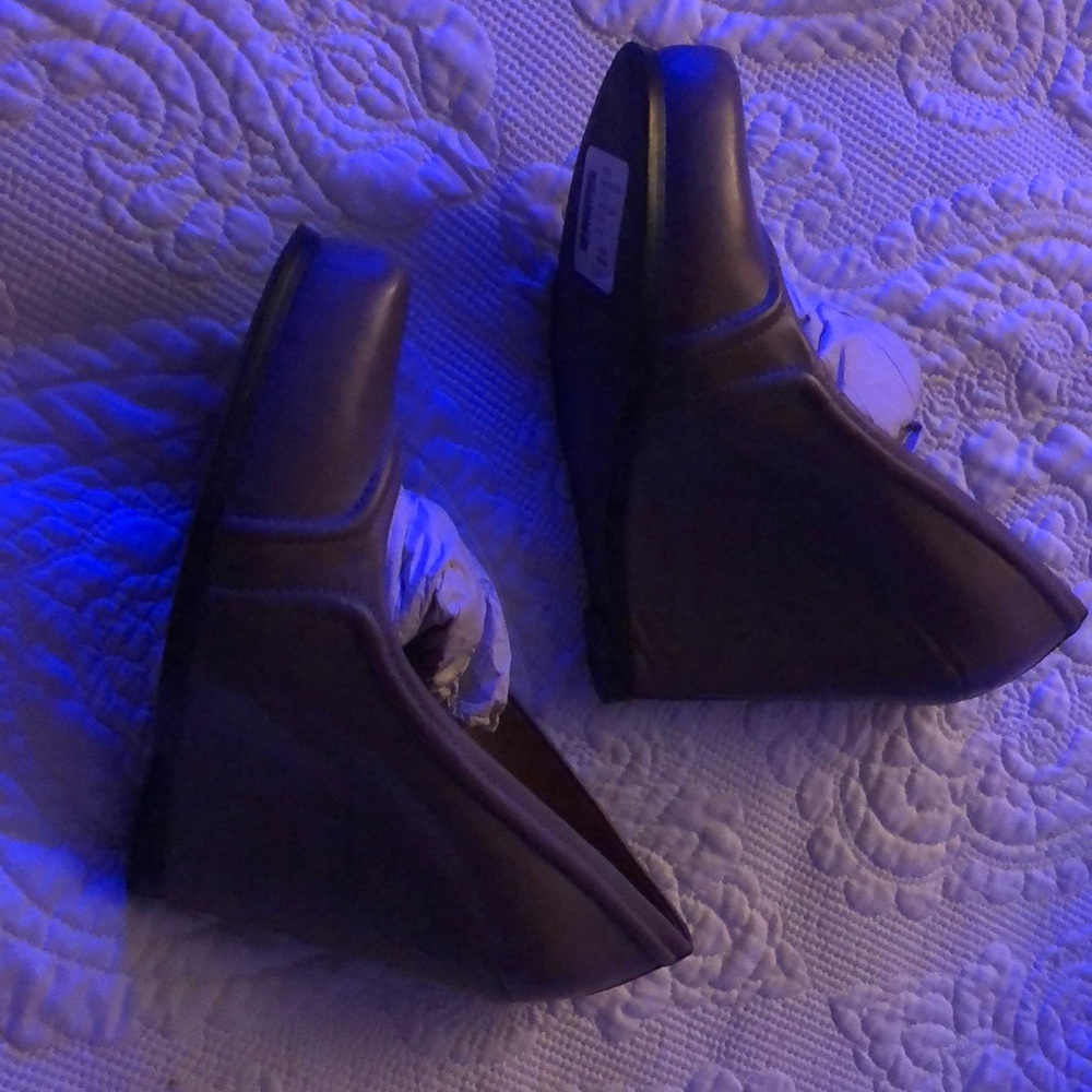 Natural Leather, Taupe, Wedge Shoes